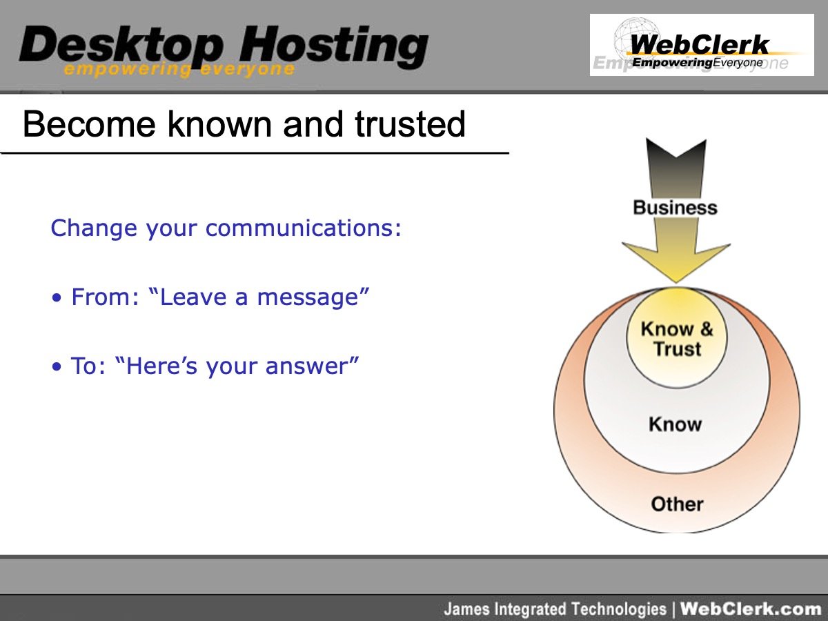 Become known and trusted